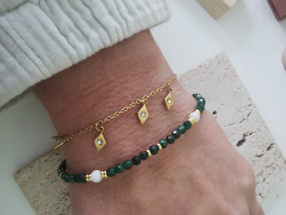 Bracelet Sylla. Malachite