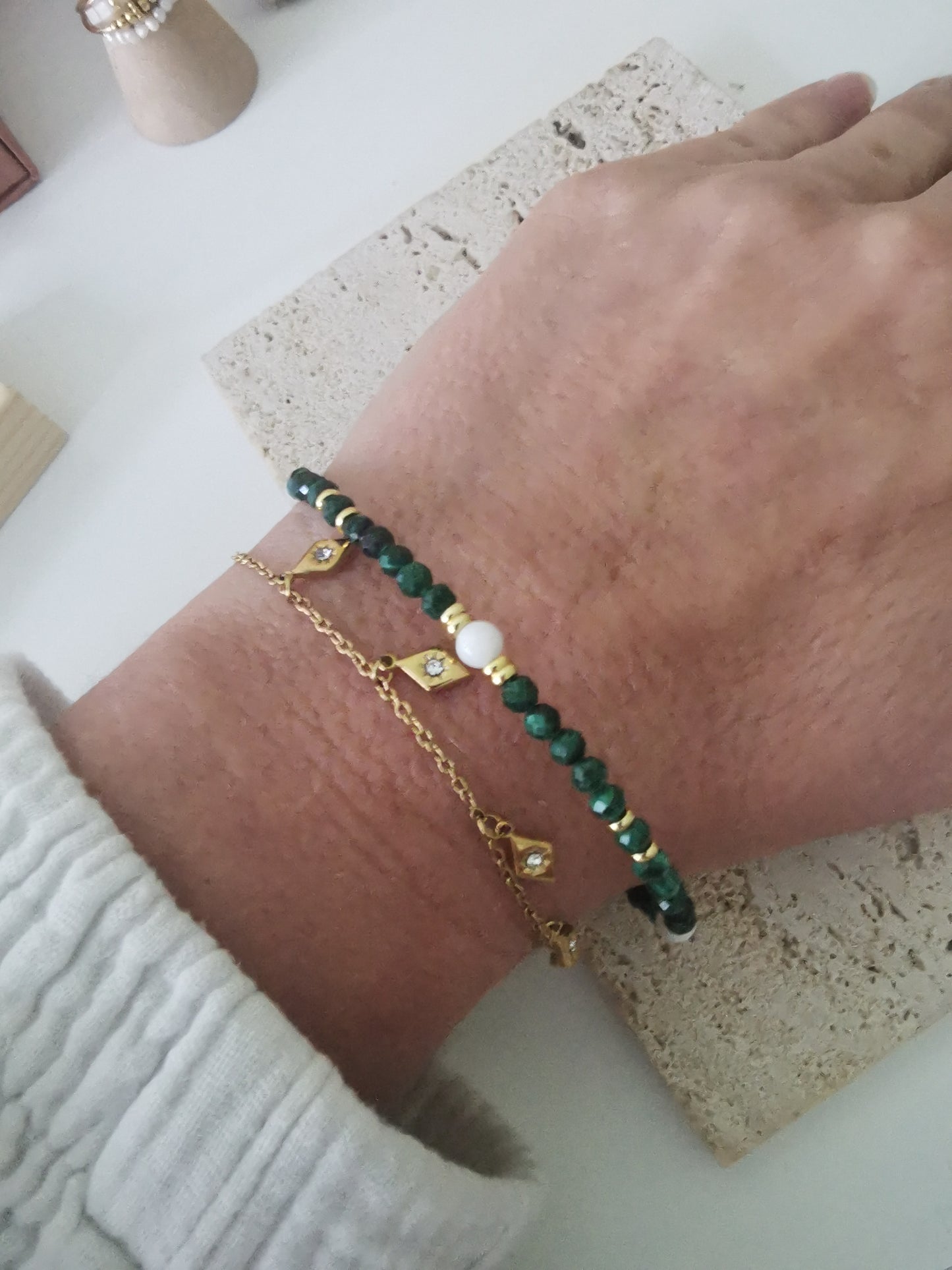 Bracelet Sylla. Malachite